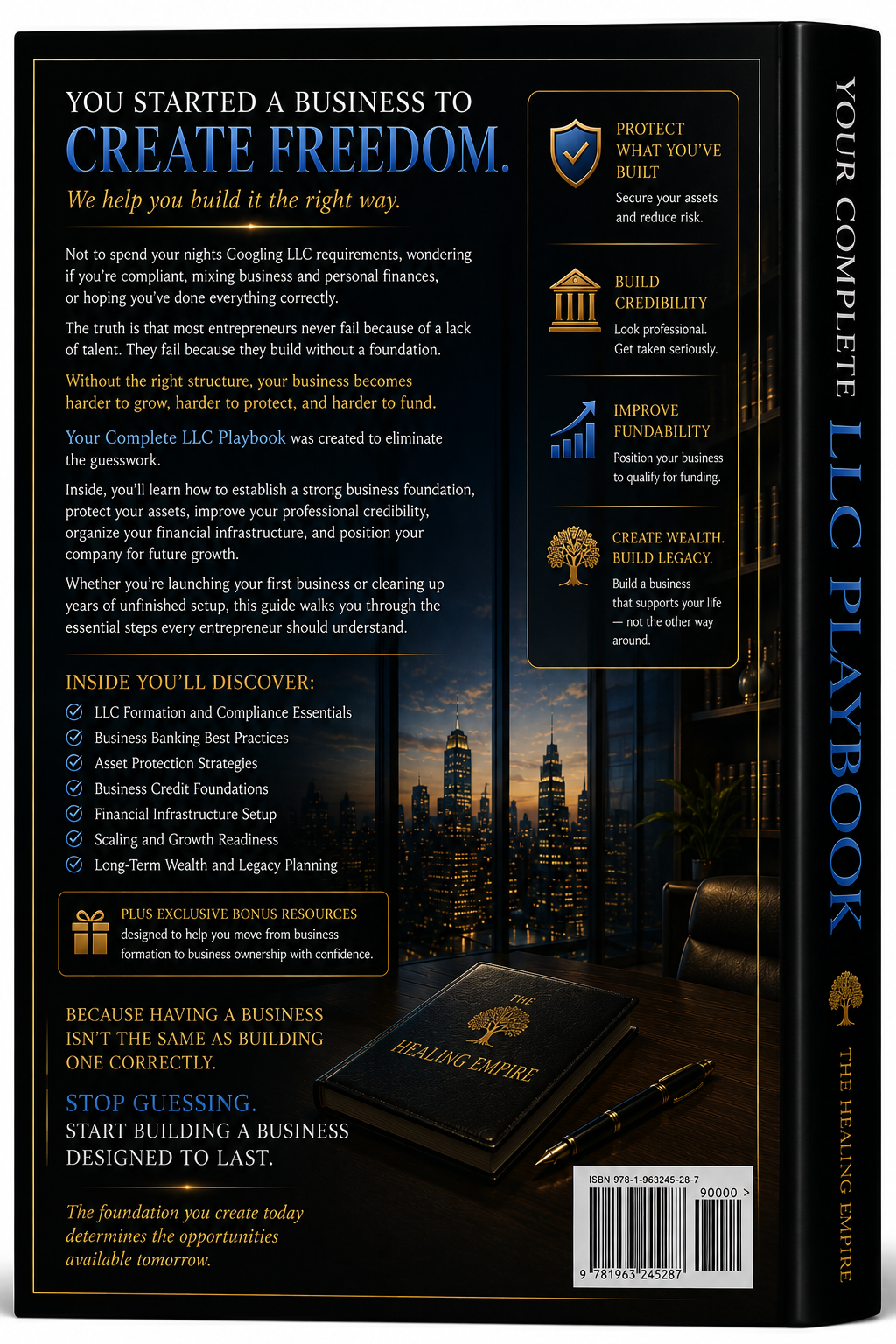 Back cover of The Complete LLC Playbook