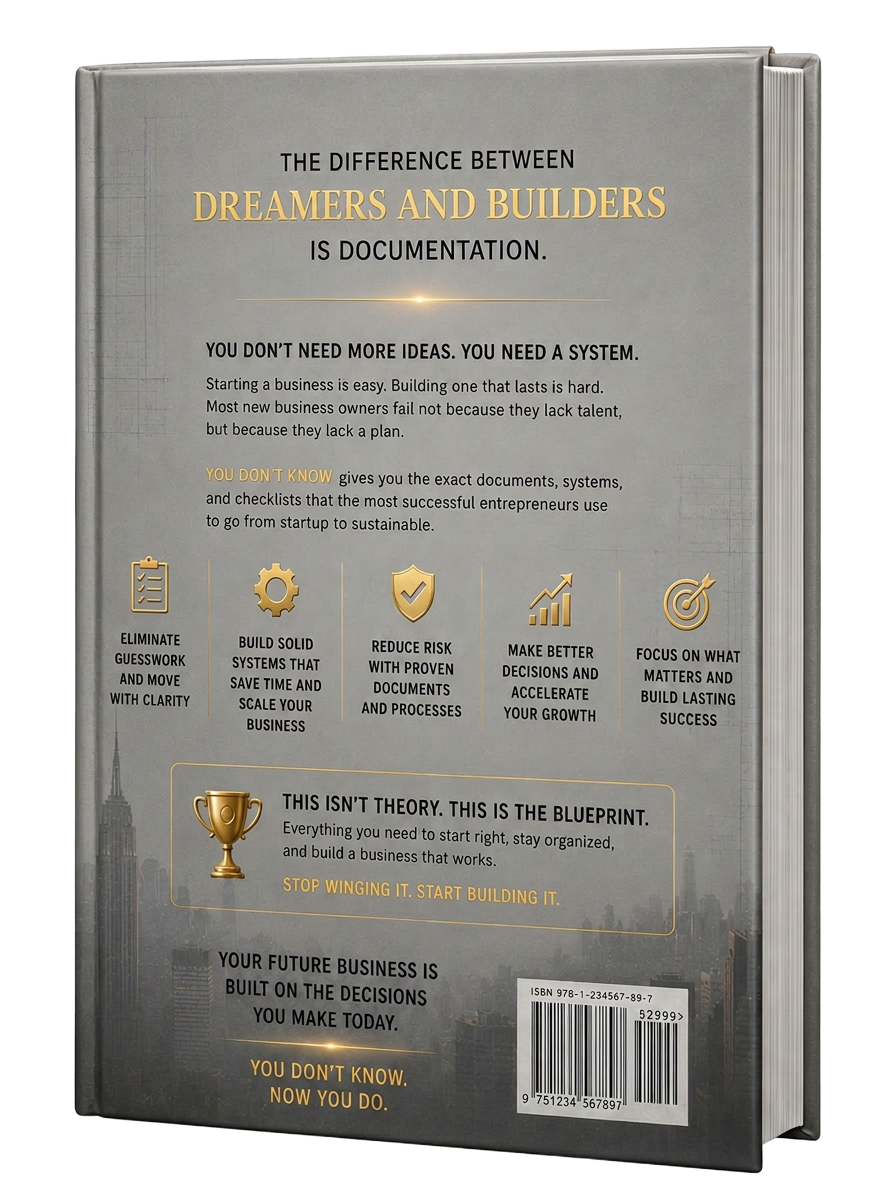 Back cover of You Don’t Know How to Start a Business and It Shows